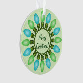 Kerstlampje in Blauw en Groen Ornament (voorkant)