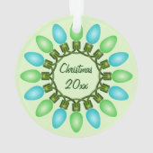 Kerstlampje in Blauw en Groen Ornament (achterkant)