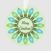 Kerstlampje in Blauw en Groen Ornament (voorkant)