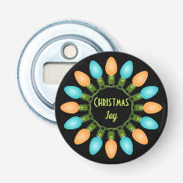 Kerstlampje in Oranje en blauw Button Flesopener