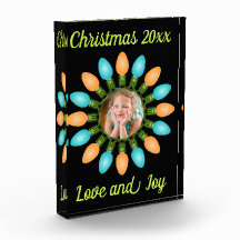 Kerstlampje in Oranje en blauw