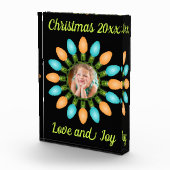 Kerstlampje in Oranje en blauw Fotoblokken (Rechts)