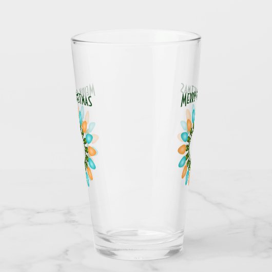 Kerstlampje in Oranje en blauw Glas (Links)