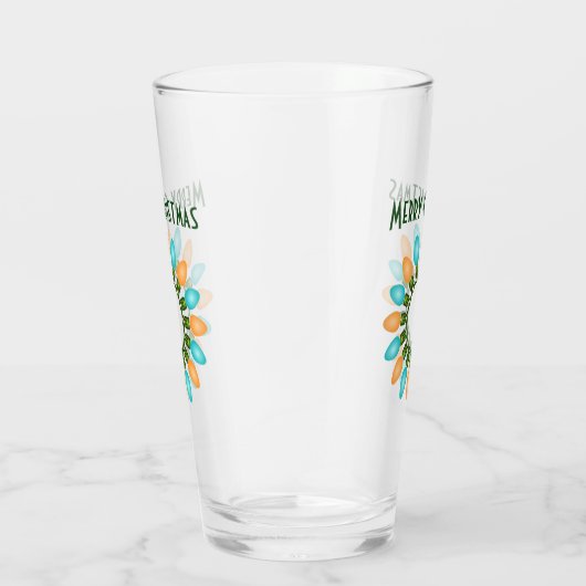 Kerstlampje in Oranje en blauw Glas (Rechts)