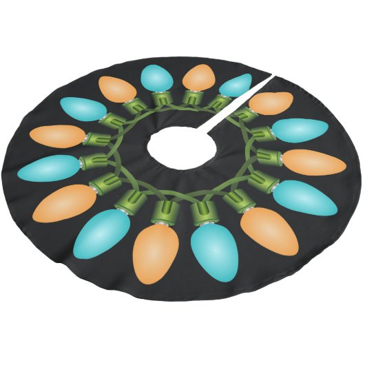 Kerstlampje in Oranje en blauw Kerstboom Rok (Gekanteld)