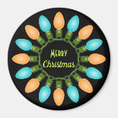 Kerstlampje in Oranje en blauw Magneet (Voorkant)