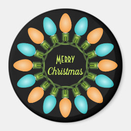 Kerstlampje in Oranje en blauw Magneet