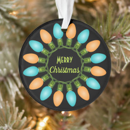 Kerstlampje in Oranje en blauw Ornament