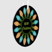 Kerstlampje in Oranje en blauw Ornament (voorkant)