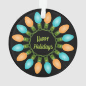 Kerstlampje in Oranje en blauw Ornament (achterkant)