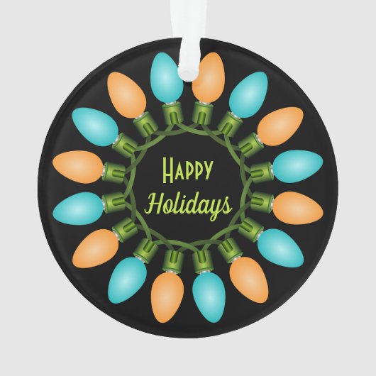 Kerstlampje in Oranje en blauw Ornament (achterkant)