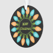 Kerstlampje in Oranje en blauw Ornament (voorkant)