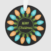 Kerstlampje in Oranje en blauw Ornament (voorkant)