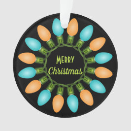 Kerstlampje in Oranje en blauw Ornament