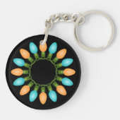 Kerstlampje in Oranje en blauw Sleutelhanger (Achterkant)