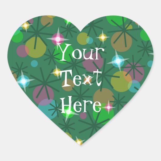 Kerstlampje 'Jouw tekst' sticker hart (Voorkant)