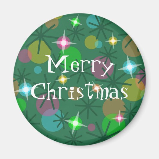 kerstlampje 'Merry Kerstmis' Magneet (Voorkant)