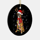 kerstlampje met borstdoek met rendier keramisch ornament (Rechts)