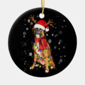 kerstlampje met borstdoek met rendier keramisch ornament (Voorkant)