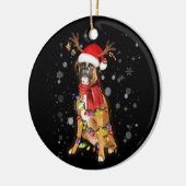 kerstlampje met borstdoek met rendier keramisch ornament (Links)