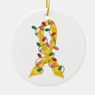 Kerstlampje met kinderkanker keramisch ornament