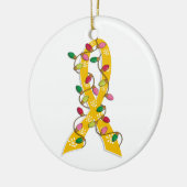 Kerstlampje met kinderkanker keramisch ornament (Links)