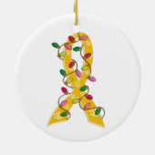Kerstlampje met kinderkanker keramisch ornament (Achterkant)