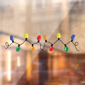 kerstlampje met strijkdraad grote lamp raamsticker (Vel 2)