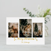 Kerstlampje Minimale foto 3 Folie Feestdagenkaart (Staand Voorkant)