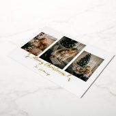 Kerstlampje Minimale foto 3 Folie Feestdagenkaart (Gedraaid)