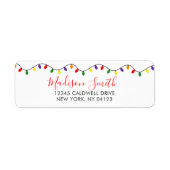 Kerstlampje — Retouradres label (Voorkant)