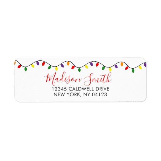 Kerstlampje — Retouradres label (Voorkant)