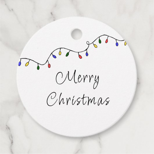 Kerstlampje Retro feestdag Bedankjes Labels (Voorkant)