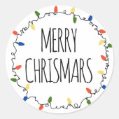 kerstlampje ronde sticker (Voorkant)