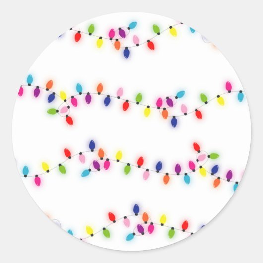 kerstlampje ronde sticker (Voorkant)