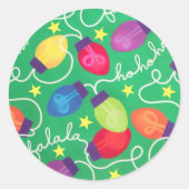 kerstlampje ronde sticker (Voorkant)