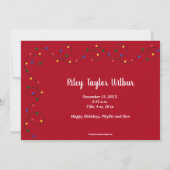 kerstlampjes Baby Foto geboorteaankondigingen Feestdagenkaart (Achterkant)