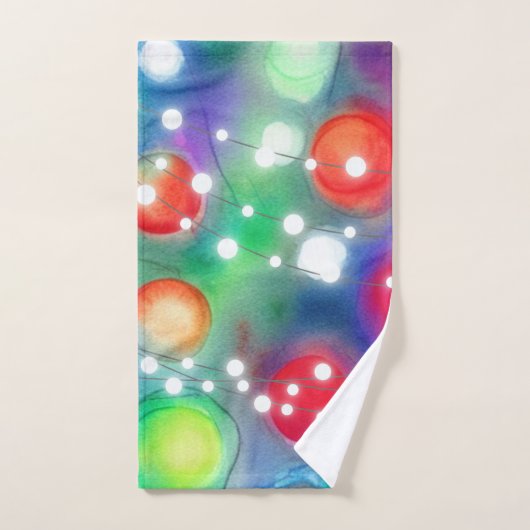 kerstlampjes bad handdoek (Handdoek)
