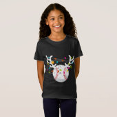 Kerstlampjes Baseball Funny Xmas T-shirt (Voorkant volledig)