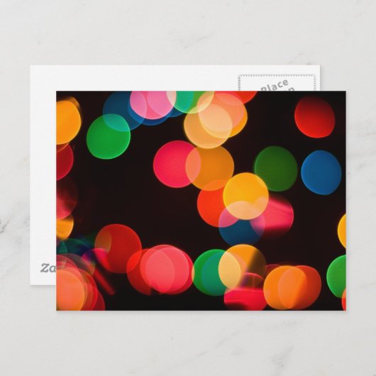 kerstlampjes briefkaart (Voorkant / Achterkant)