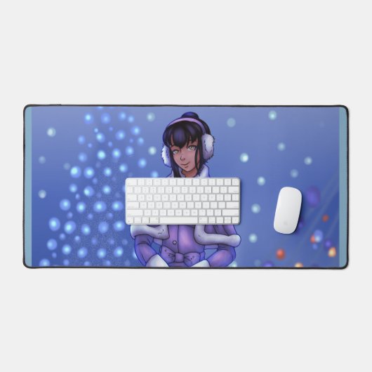 kerstlampjes bureaumat (Keyboard & Muis)