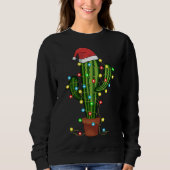 kerstlampjes Cactus Lover Funny Xmas cadeau Trui (Voorkant)