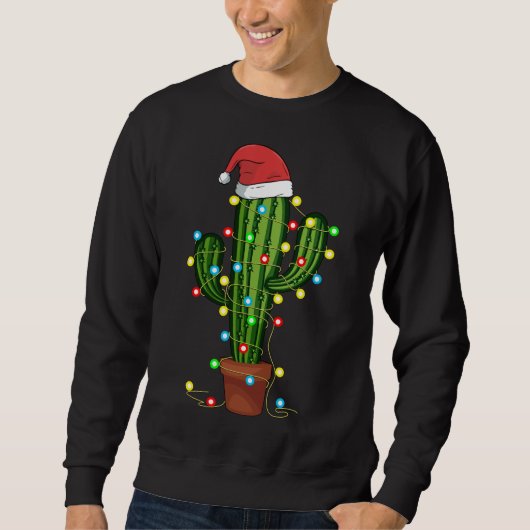 kerstlampjes Cactus Lover Funny Xmas cadeau Trui (Voorkant)