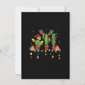 kerstlampjes Cactus Lover Funny Xmas Pajama Ho Kaart (Voorkant)