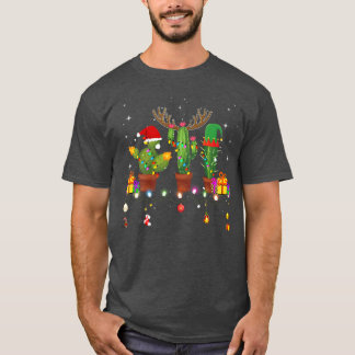 kerstlampjes Cactus Lover Funny Xmas Pajama Ho T-shirt