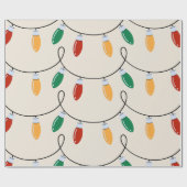 Kerstlampjes  cadeaupapier (Vlak)