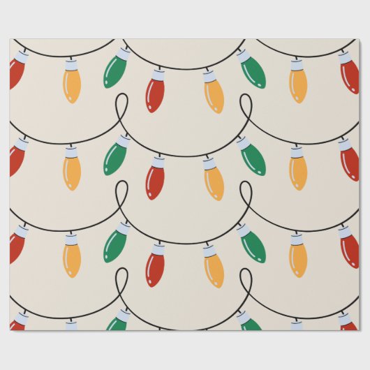 Kerstlampjes  cadeaupapier (Vlak)