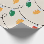 Kerstlampjes  cadeaupapier (Hoek)