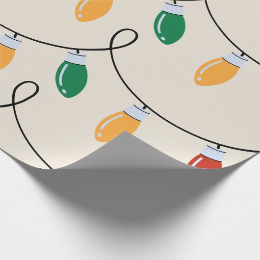 Kerstlampjes cadeaupapier (Hoek)