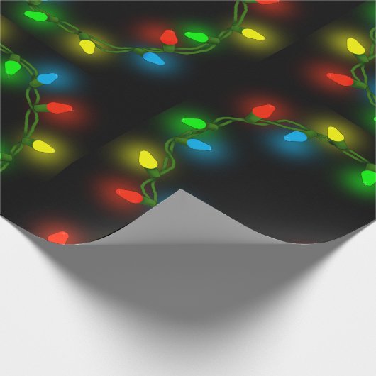 kerstlampjes cadeaupapier (Hoek)